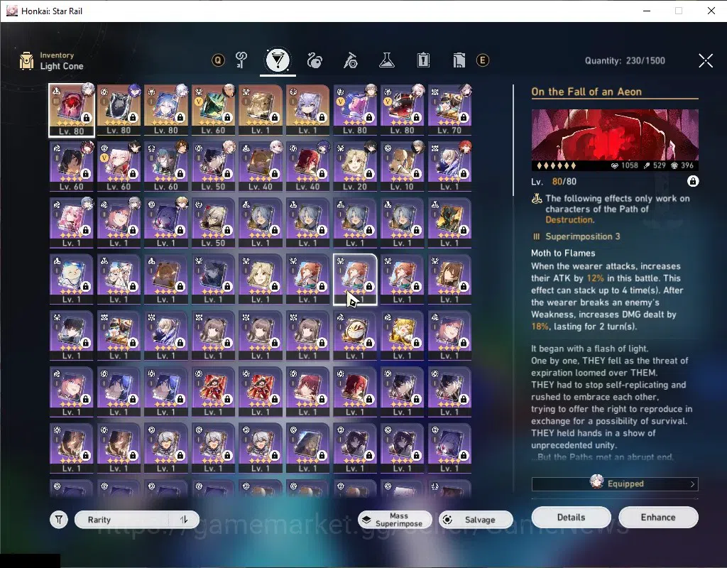 Honkai Star Rail Accounts Others ASIA|TL 67|Premium Elation|15 Limited|(Yao Guang E1,Acheron)+Sign,Sparkle 7