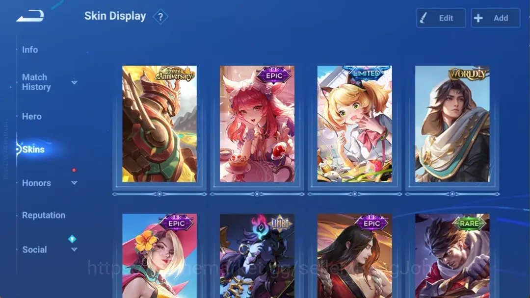 Honor of Kings Accounts Rare Skin Global|32H 16S|2026 Anniversary Dunshan|Epic Daji|Limited Daji|Worldly Liu Bei|Epic 1