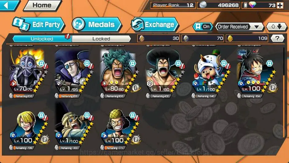 One Piece Bounty Rush Accounts Global | EX 3 | PR 12 | Zoro & Sanji Max,Gold D. R image 5