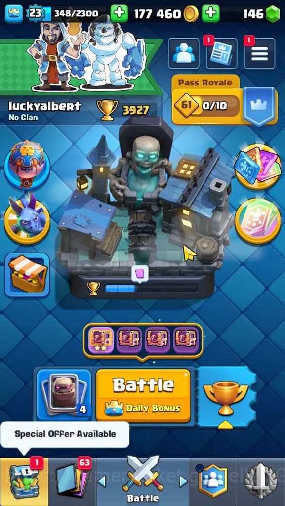 Clash Royale Accounts Lv 23|Trophy 3927|KTL 9|Total Card 73|1 Hero 2 EVO image 1