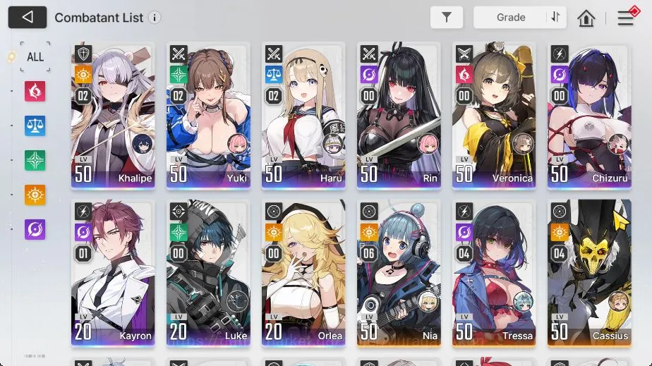 Chaos Zero Nightmare Accounts GLOBAL|Lv 50|9 SSR[YukiM2,HaruM2,Chizuru,KhalipeM2,Rin,Veronica,Kayron,Luke,Orela]+11 SR+23 SR 3