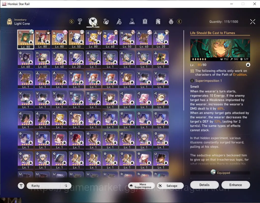 Honkai Star Rail Accounts Mid Game ASIA|TL 66| 5 Limited | Phainon+Sign,Anaxa+Sign,Cyrene,Dante,Archer|MC 4