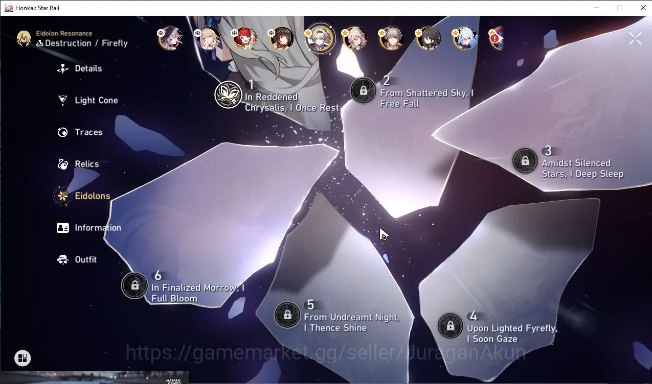 Honkai Star Rail Accounts Mid Game ASIA|TL70|14 Limits [(E1 Firefly,The Herta,Acheron,Aventurine)+Sign,E1 5