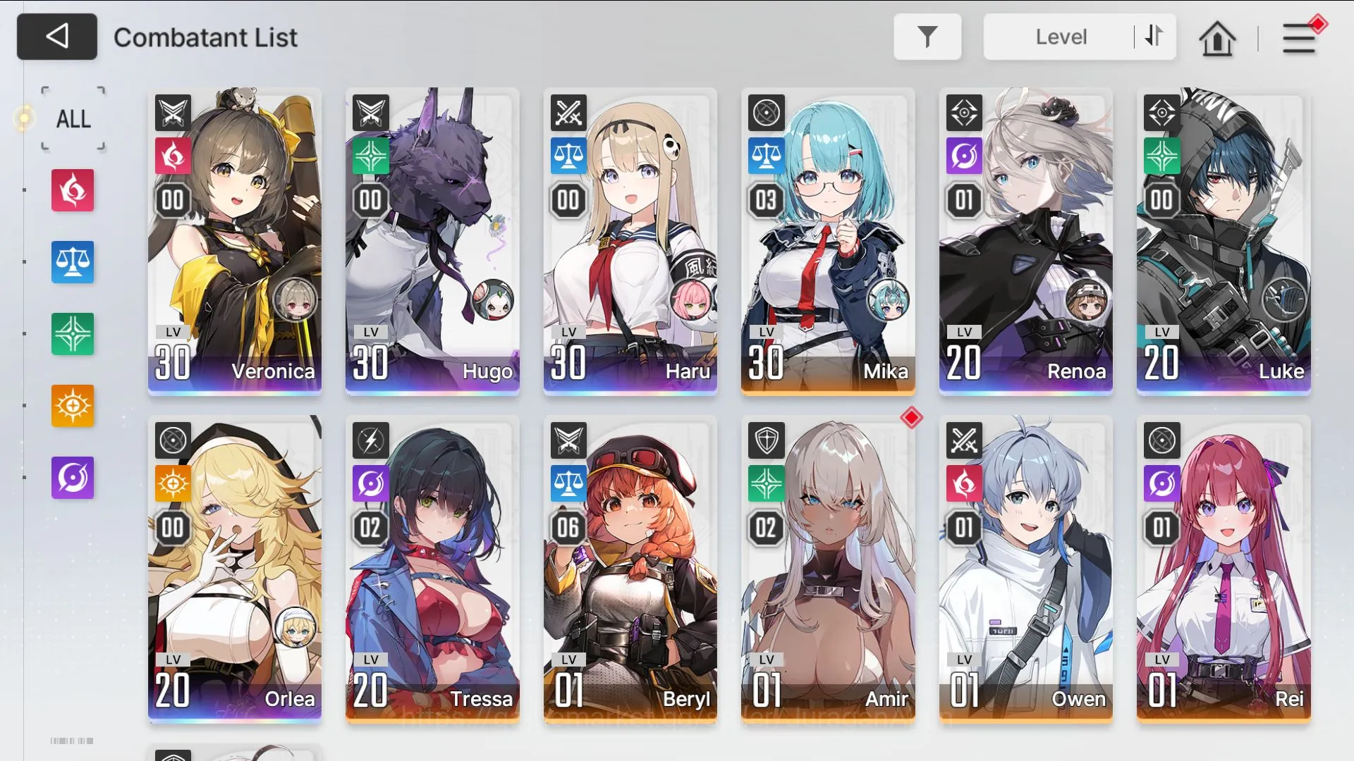 Chaos Zero Nightmare Accounts GLOBAL Lv23|6 SSR(Veronica,Hugo,Haru,Renoa M1,Orlea,Luke)+7SR(Mika M3,Beryl M6,)8SSR 4