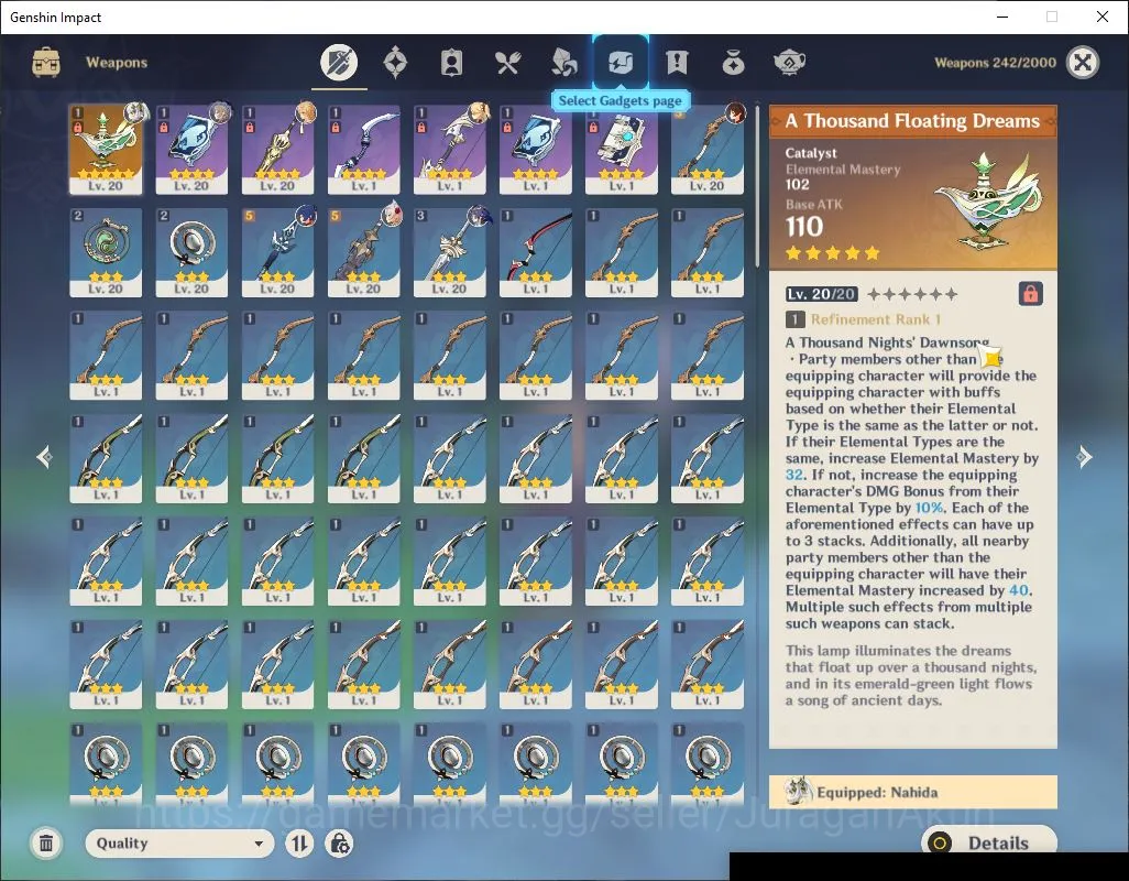 Genshin Impact Accounts Mid Game ASIA|AR 32| 1 Limited + 1[5 Star Weapon]|[Nahida +Sign] Qiqi,Xingqu,Xiangling |MC Male|Take 5