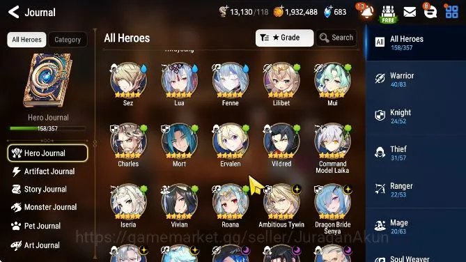 Epic Seven Accounts Mid-Tier Global verif|ML 10(DBSenya,Zio,LWPeira,DDRay,etc)Limit 4