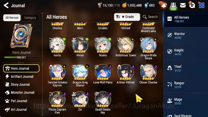 Epic Seven Accounts Mid-Tier Global verif|ML 10(DBSenya,Zio,LWPeira,DDRay,etc)Limit 5