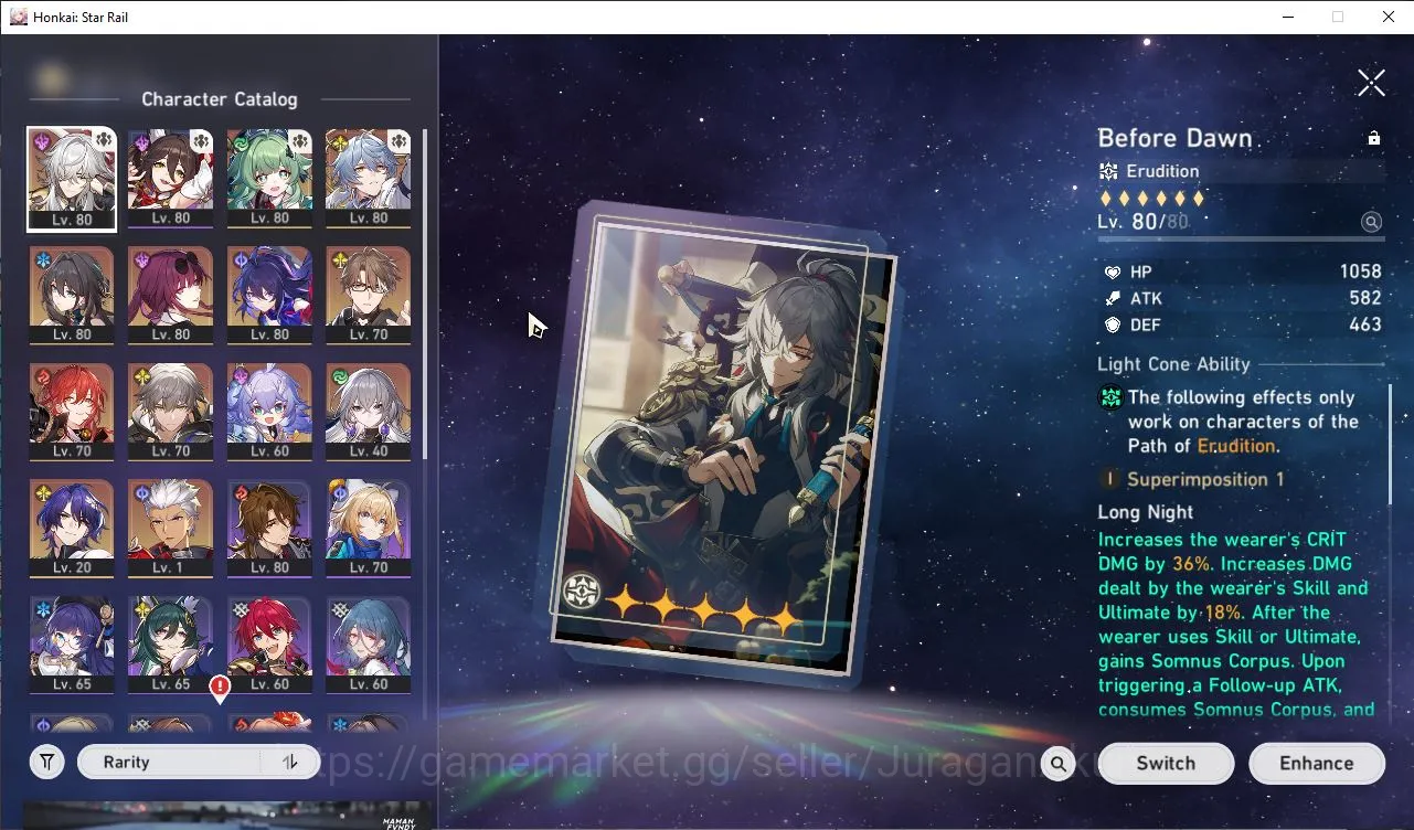 Honkai Star Rail Accounts Mid Game ASIA|TL67|6 Limits [(Jing Yuan,Huohuo)+Sign,Sunday,Ruan Mei,Kafka,Dr 3