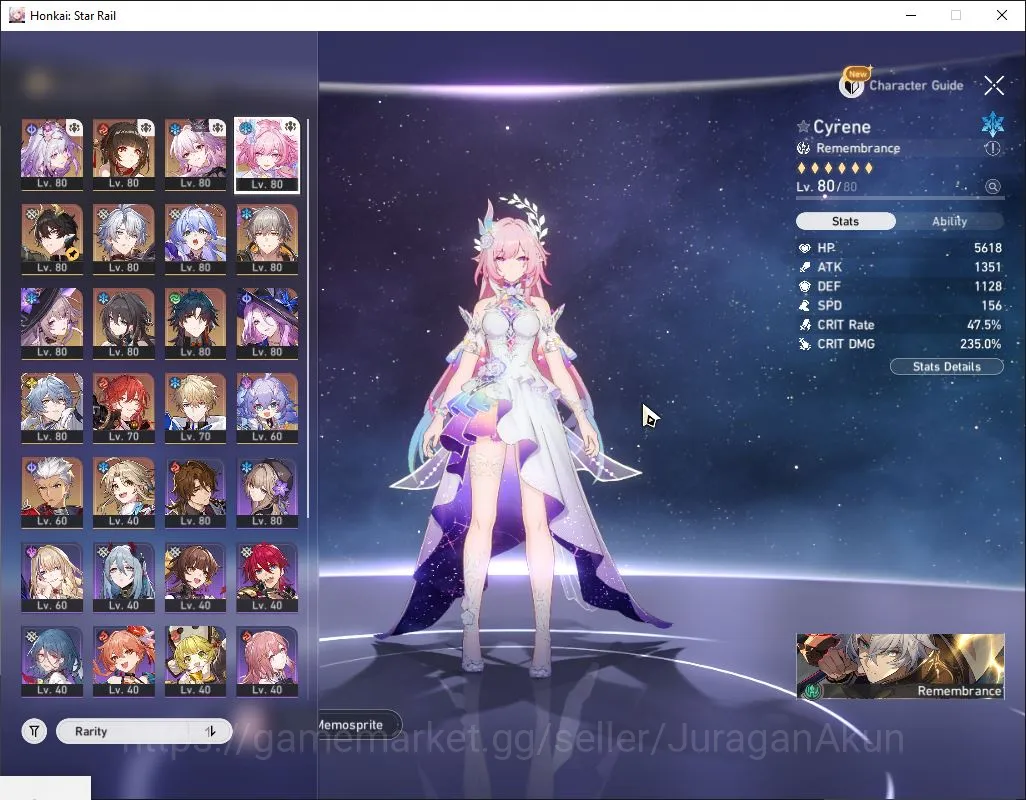 Honkai Star Rail Accounts Mid Game ASIA|TL 66| 12 Limited|[EverNight E1,Castorice,The Herta]+Sign 2