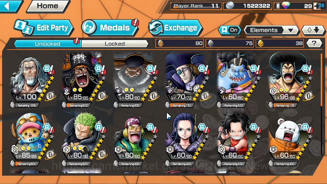 One Piece Bounty Rush Accounts Global|5 EX|4Emperor Teach,5Elder Saturn,BP Kuzan, image 3