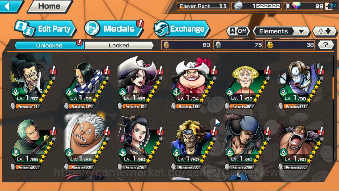 One Piece Bounty Rush Accounts Global|5 EX|4Emperor Teach,5Elder Saturn,BP Kuzan, image 6