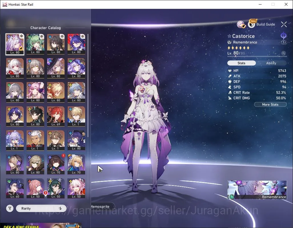 Honkai Star Rail Accounts Mid Game ASIA[TL70] +HI3 |7 limited[Castoric +Sign,Black Swan+Sign,Dan 3