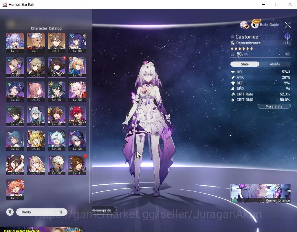 Honkai Star Rail Accounts Mid Game ASIA[TL70] +HI3 |7 limited[Castoric +Sign,Black Swan+Sign,Dan 5