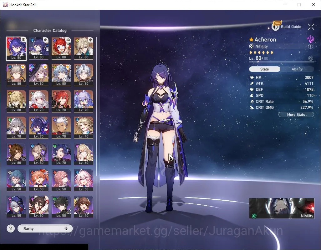 Honkai Star Rail Accounts Mid Game ASIA [TL70]8 Limited [Phainon,The Herta+Sign,Acheron E2+Sign,Aventurine+Sign,Tribbie 3