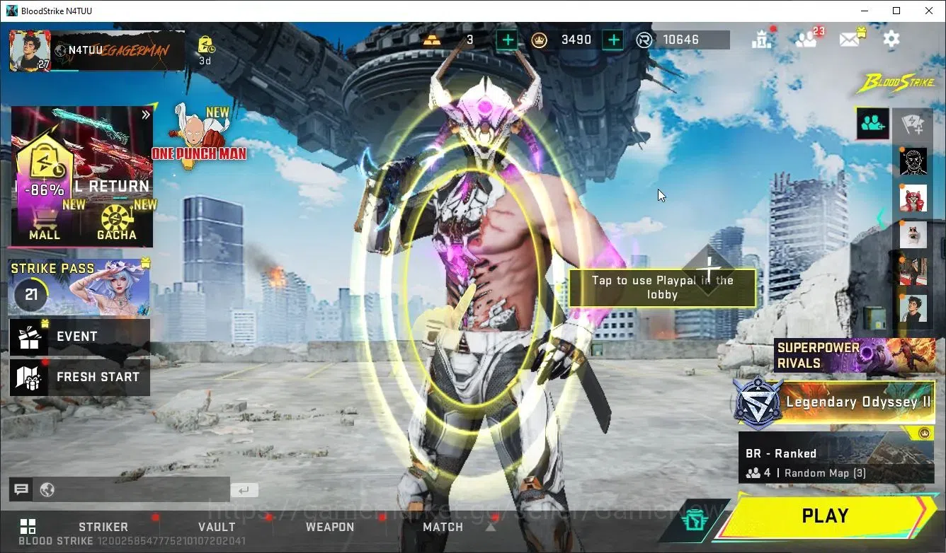 Blood Strike Accounts Collab Skin ASIA|ETERNAL Lv2 GALIL-Blight+MELEE Shuriken|Collab OPM-MumenRider,Enzo-Kraken|4 ULTRA[2 1
