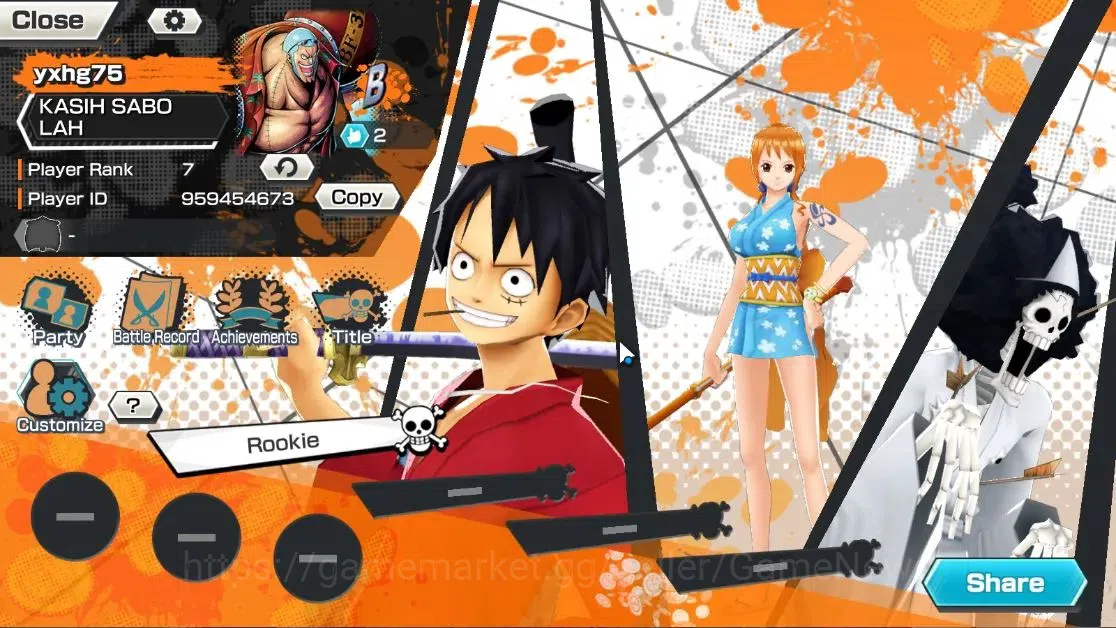 One Piece Bounty Rush Accounts High-End Global|4EX|4Emperor Teach,TSCA Kaido,Flame Emperor Sabo,Blackbeard Pirate Kuzan|Rank 2