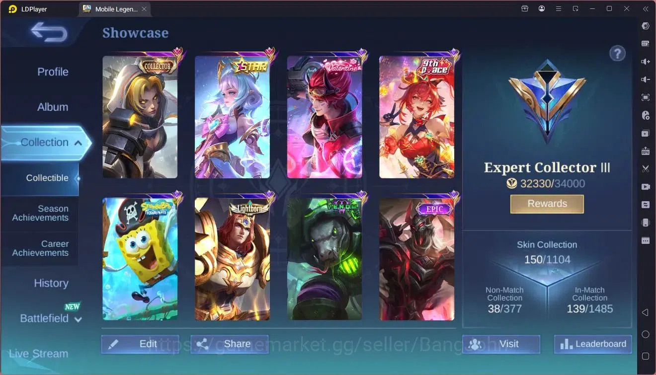 Mobile Legends: Bang Bang Accounts Global|Hero 86|Skin 150|Expert|5-STAR Angela|CC Na image 16