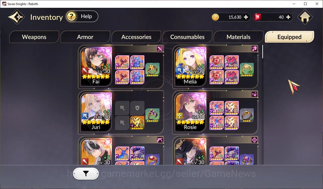 Seven Knights Re:Birth Accounts Global Sea|4 Ex-7k [Fai,Juri,Rosie,Melia]& 17 TC6+ image 11