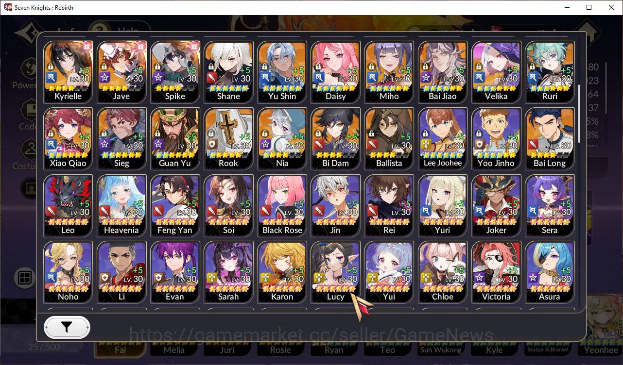 Seven Knights Re:Birth Accounts Global Sea|4 Ex-7k [Fai,Juri,Rosie,Melia]& 17 TC6+ image 4