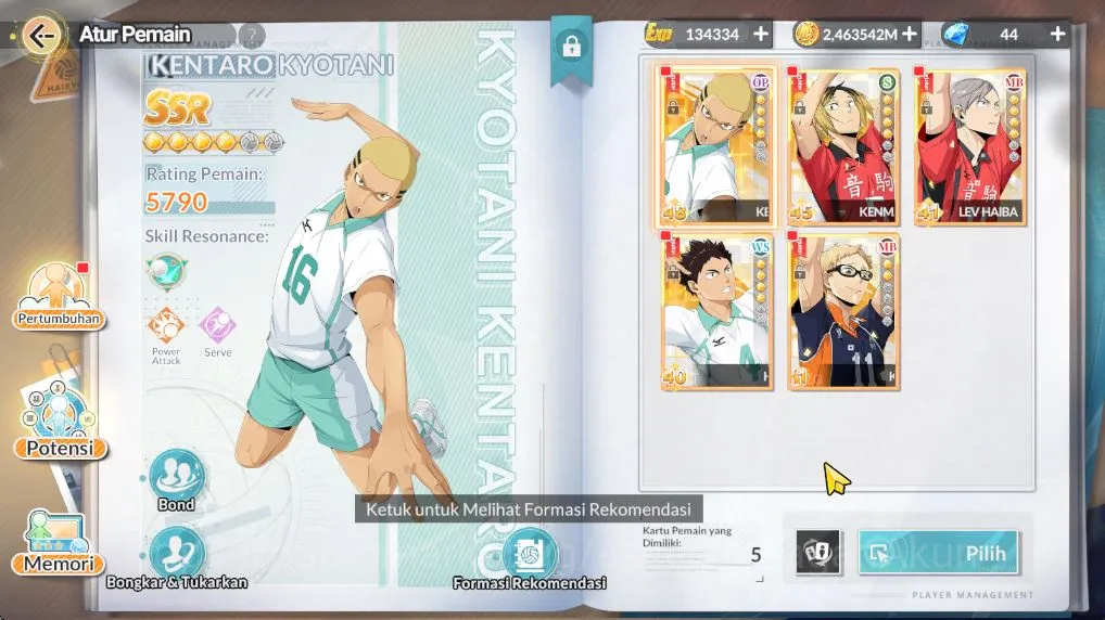 HAIKYU!! FLY HIGH Accounts [SEA]Lv27|44 DM|UR Tetsuro Kuroo+Memo + 5 SSR (Kyotani,Kenma,Haiba,Hajime,Tsukishima),Etc|Log 3
