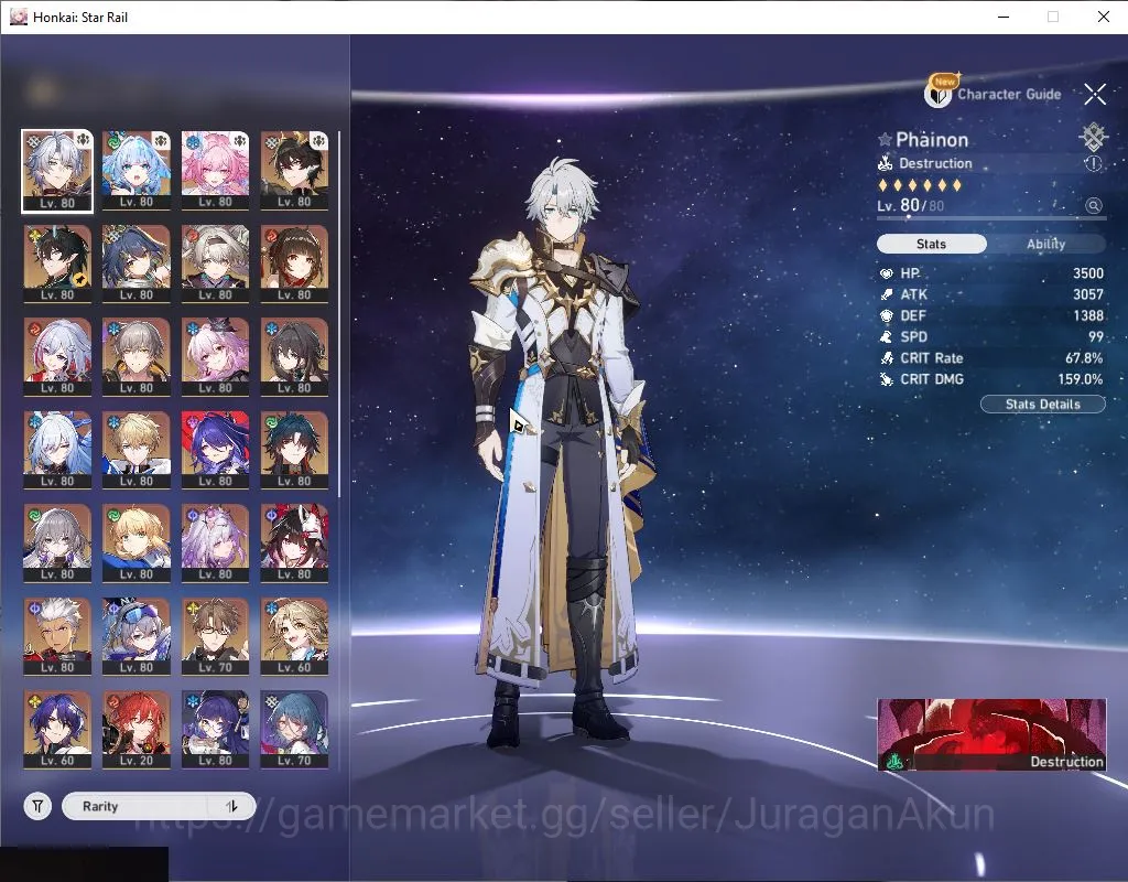 Honkai Star Rail Accounts ASIA | TL 70 | 19 Limit|(Cerydra E1) Acheron+Sign, image 3