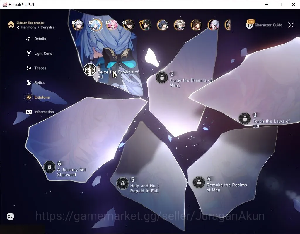 Honkai Star Rail Accounts ASIA | TL 70 | 19 Limit|(Cerydra E1) Acheron+Sign, image 5