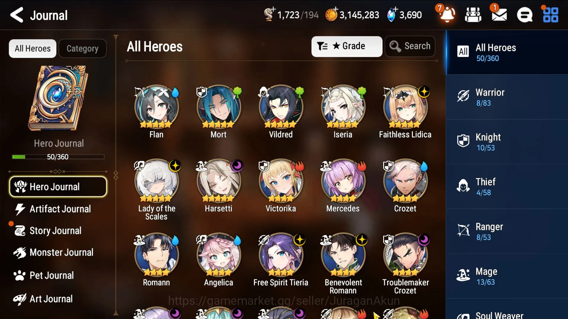 Epic Seven Accounts Starter Global Unveriv|5ML(Har setti,Lady Scales,Lidica)50Char|1.7K Energy,3.6K STon,10K Stigma|POh On 3