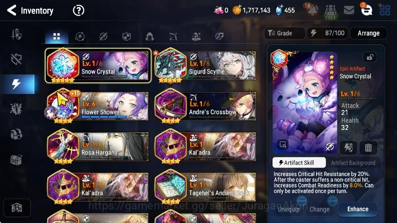 Epic Seven Accounts Mid-Tier Global Unverif|Best Starter|8ML(SECeline, Ilynav, Maken, Astro Elena, Etc)|Bless On|Poh 6