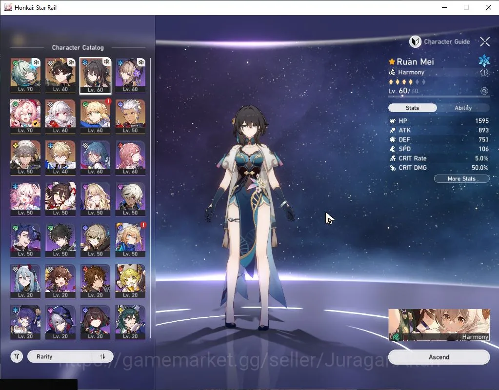 Honkai Star Rail Mid Game ASIA|TL 52|6 Limited|[Anaxa,Dante]+Sign Hyacine,Sa image 1