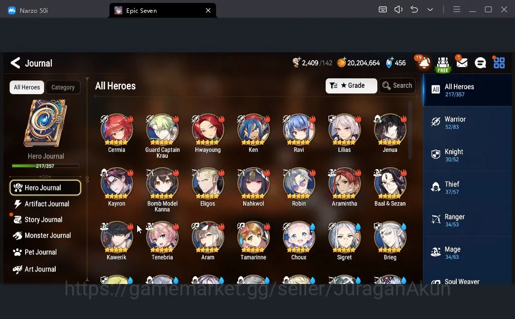 Epic Seven Accounts Mid-Tier Asia Verif| 17ML (Boss Arunka, SS Vivian, LC Bellona, BW Iseria, ATywin, US Choux,etc 9