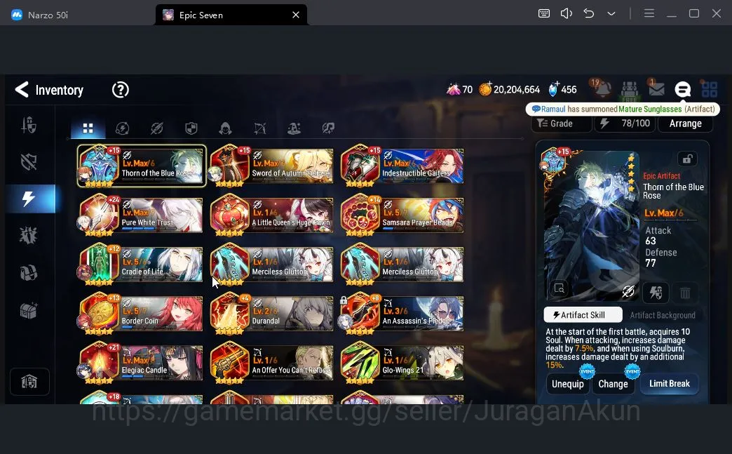 Epic Seven Accounts Mid-Tier Asia Verif| 17ML (Boss Arunka, SS Vivian, LC Bellona, BW Iseria, ATywin, US Choux,etc 5