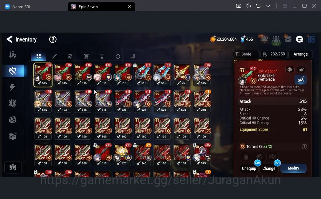 Epic Seven Accounts Mid-Tier Asia Verif| 17ML (Boss Arunka, SS Vivian, LC Bellona, BW Iseria, ATywin, US Choux,etc 8