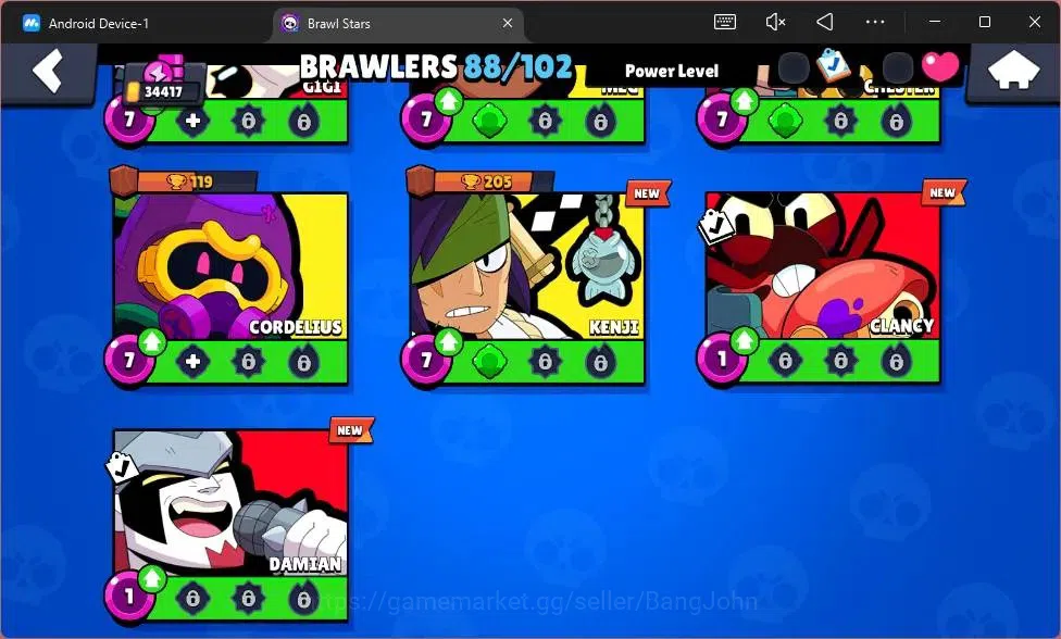Brawl Stars Accounts Android|Trophy 34417|88 Brawler|14 MAX Hypercharge image 13