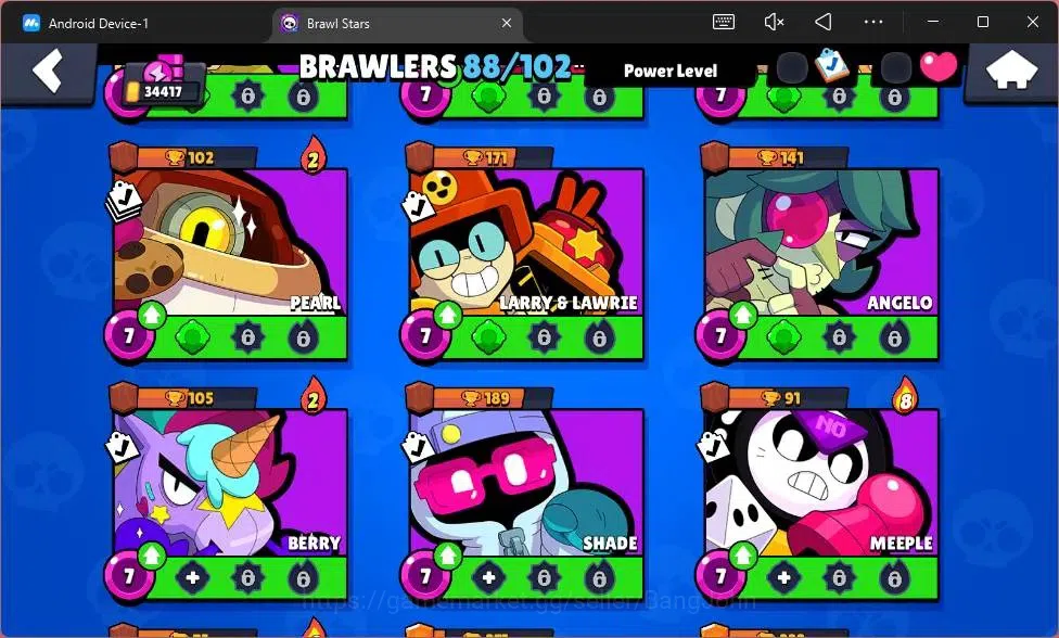Brawl Stars Accounts Android|Trophy 34417|88 Brawler|14 MAX Hypercharge image 17