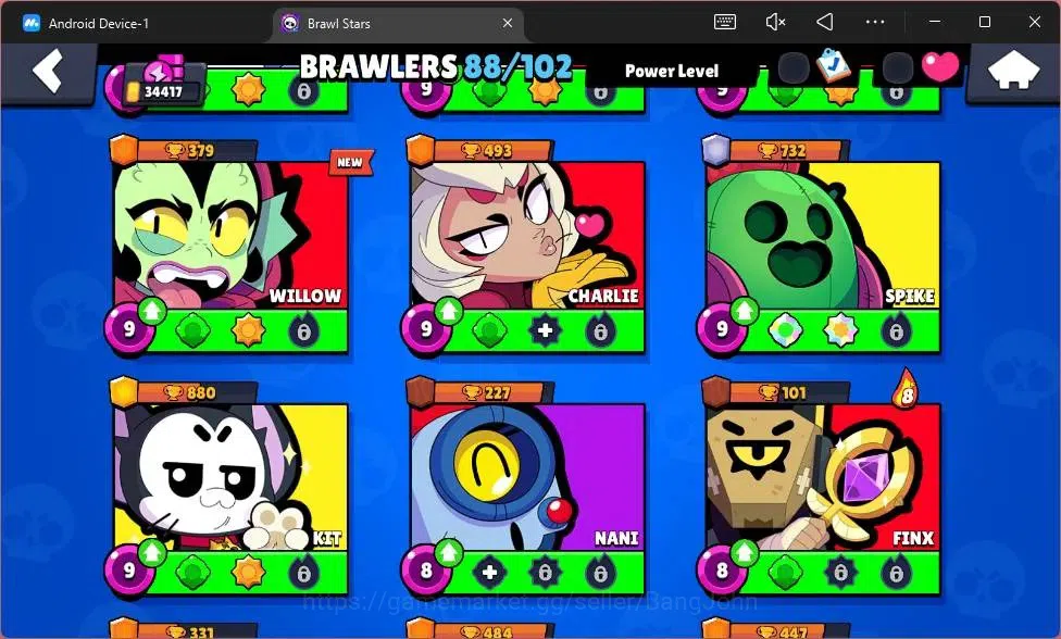 Brawl Stars Accounts Android|Trophy 34417|88 Brawler|14 MAX Hypercharge image 20