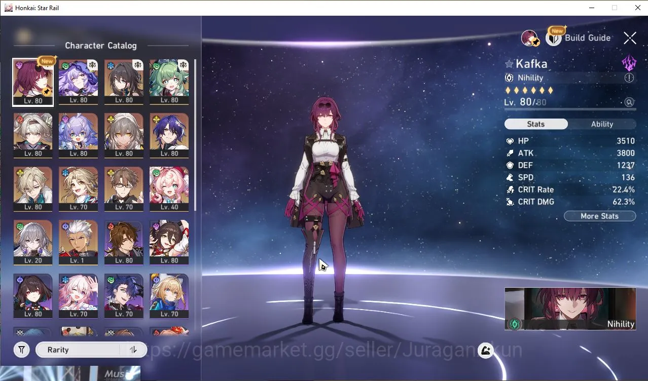 Honkai Star Rail Accounts Mid Game ASIA [TL69] 8 Limited (Kafka,Ruan MeiE1+Sign,Huohuo+Sign,Firefly+Sign,Aventurine, & ETC 3