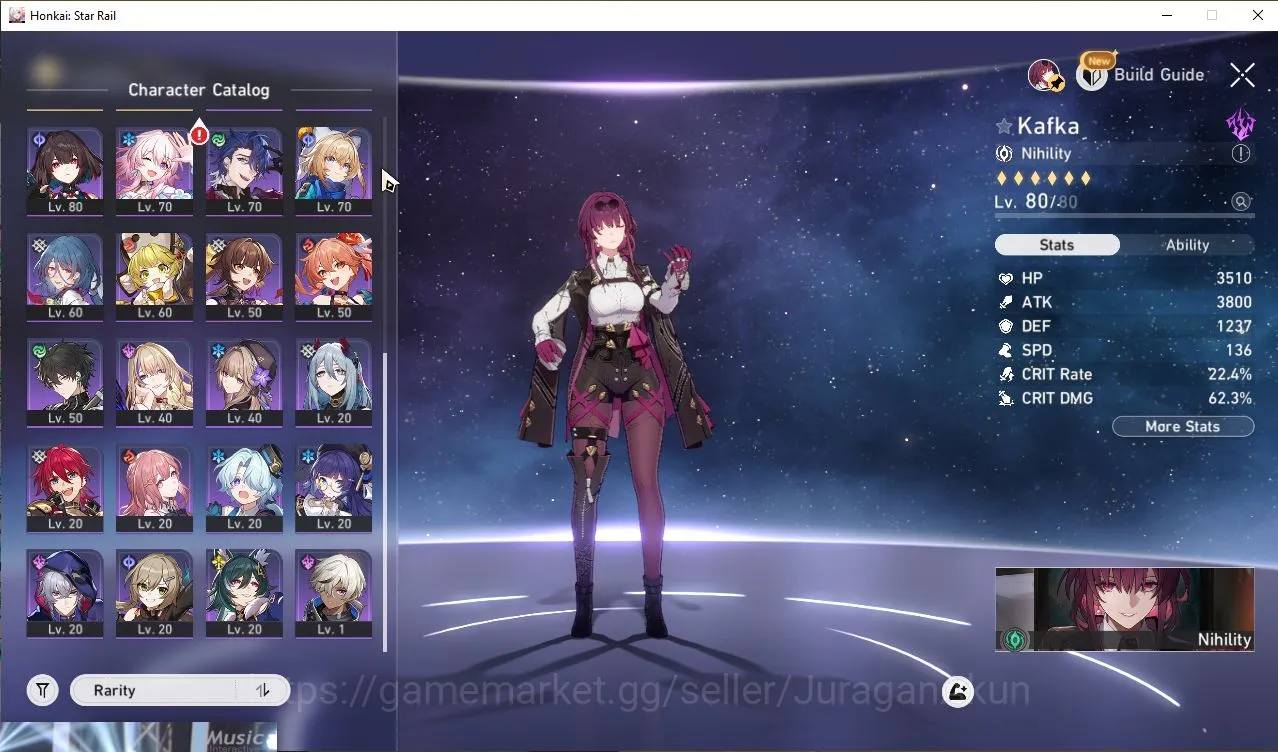 Honkai Star Rail Accounts Mid Game ASIA [TL69] 8 Limited (Kafka,Ruan MeiE1+Sign,Huohuo+Sign,Firefly+Sign,Aventurine, & ETC 4