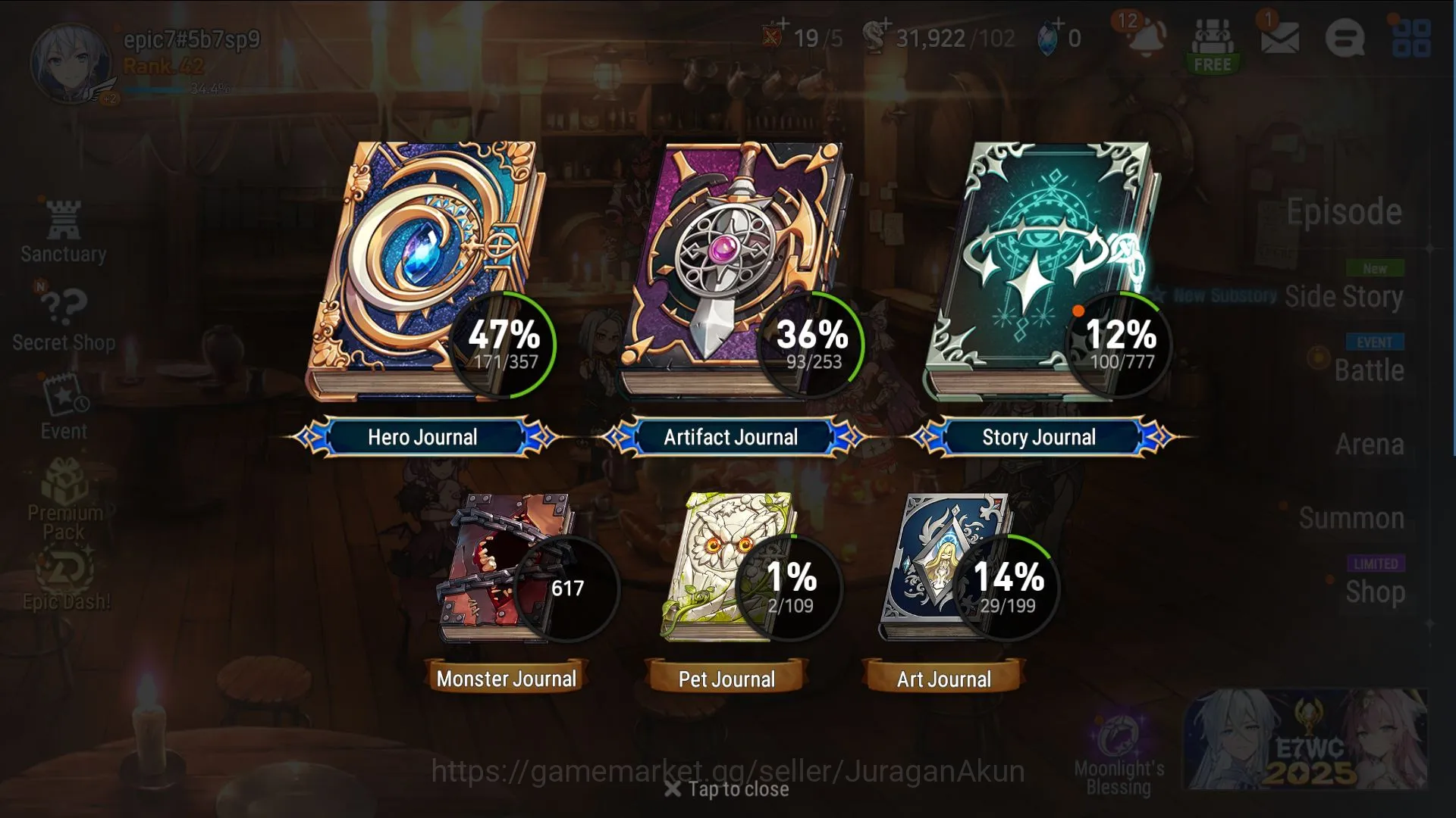 Epic Seven Accounts Mid-Tier Asia Unverif|7ML(WOTM Tenebria,LC Bellona,SSnow)171Char,Limit AW Hwayoung|POH On|Stove|31K 9