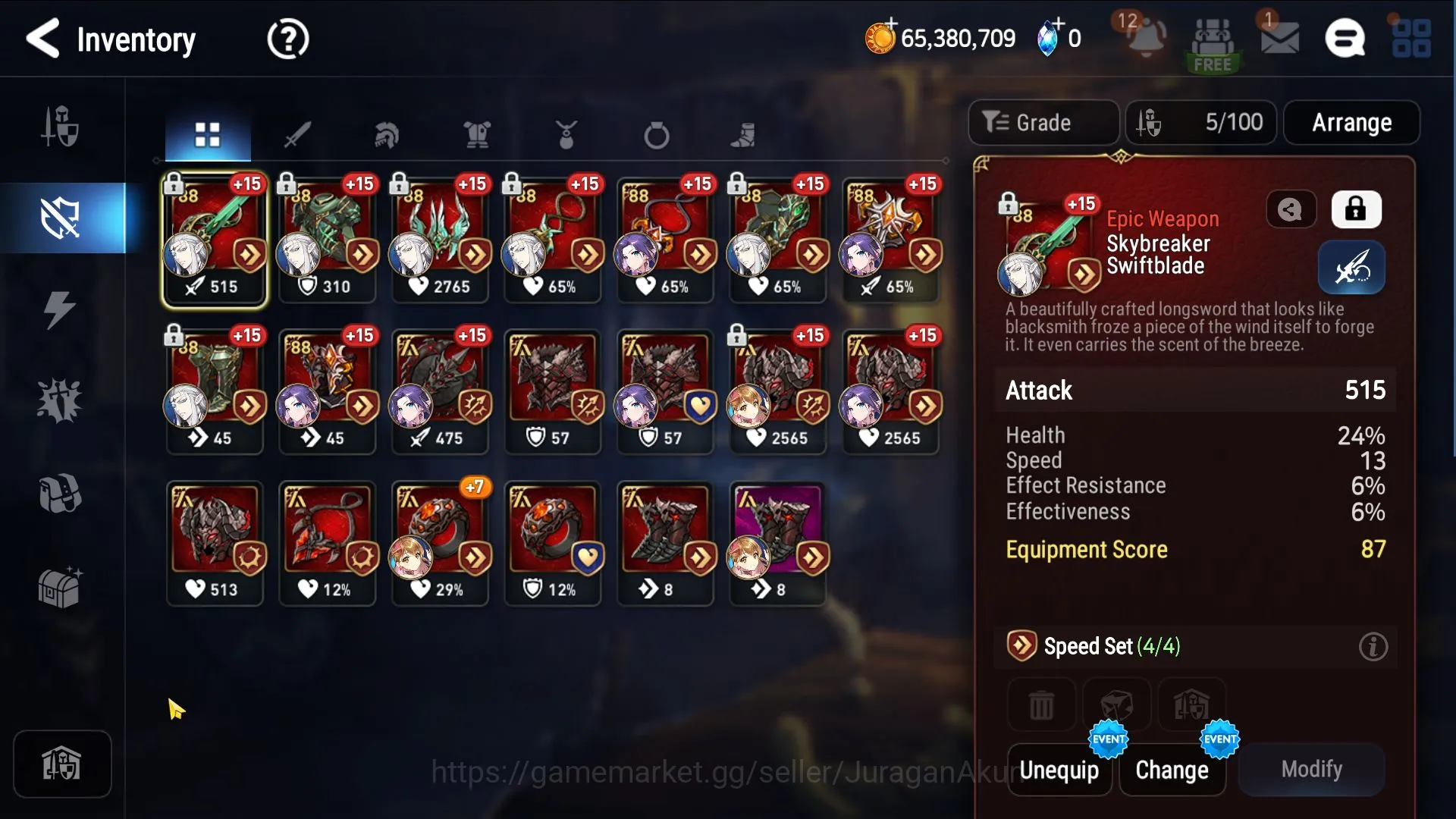 Epic Seven Accounts Mid-Tier Asia Unverif|7ML(WOTM Tenebria,LC Bellona,SSnow)171Char,Limit AW Hwayoung|POH On|Stove|31K 10
