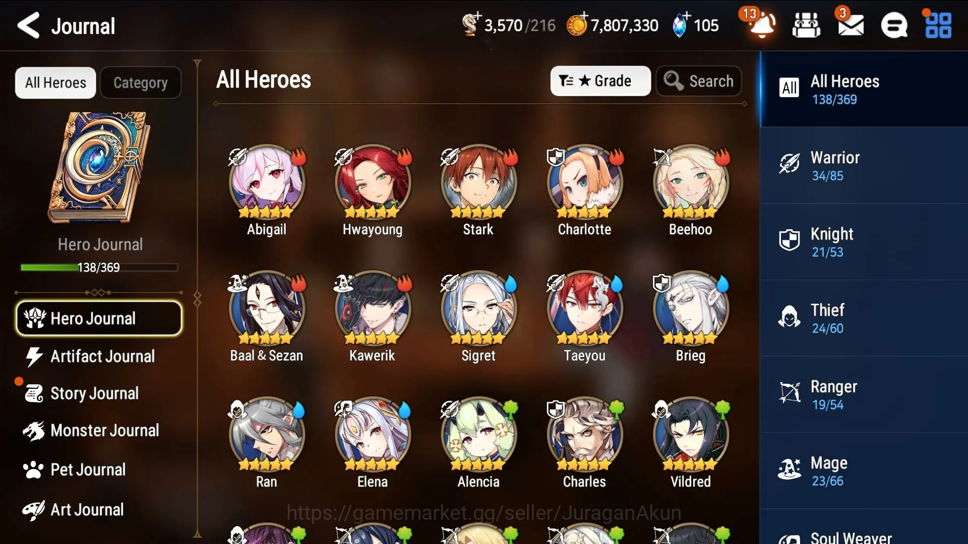 Epic Seven Accounts Mid-Tier Global Unverif|6 ML(Laika,Sharun,Choux,Harseti,Roana,Zio.)Collab(Stark)|3,5K Energy|POH&BLESS 3