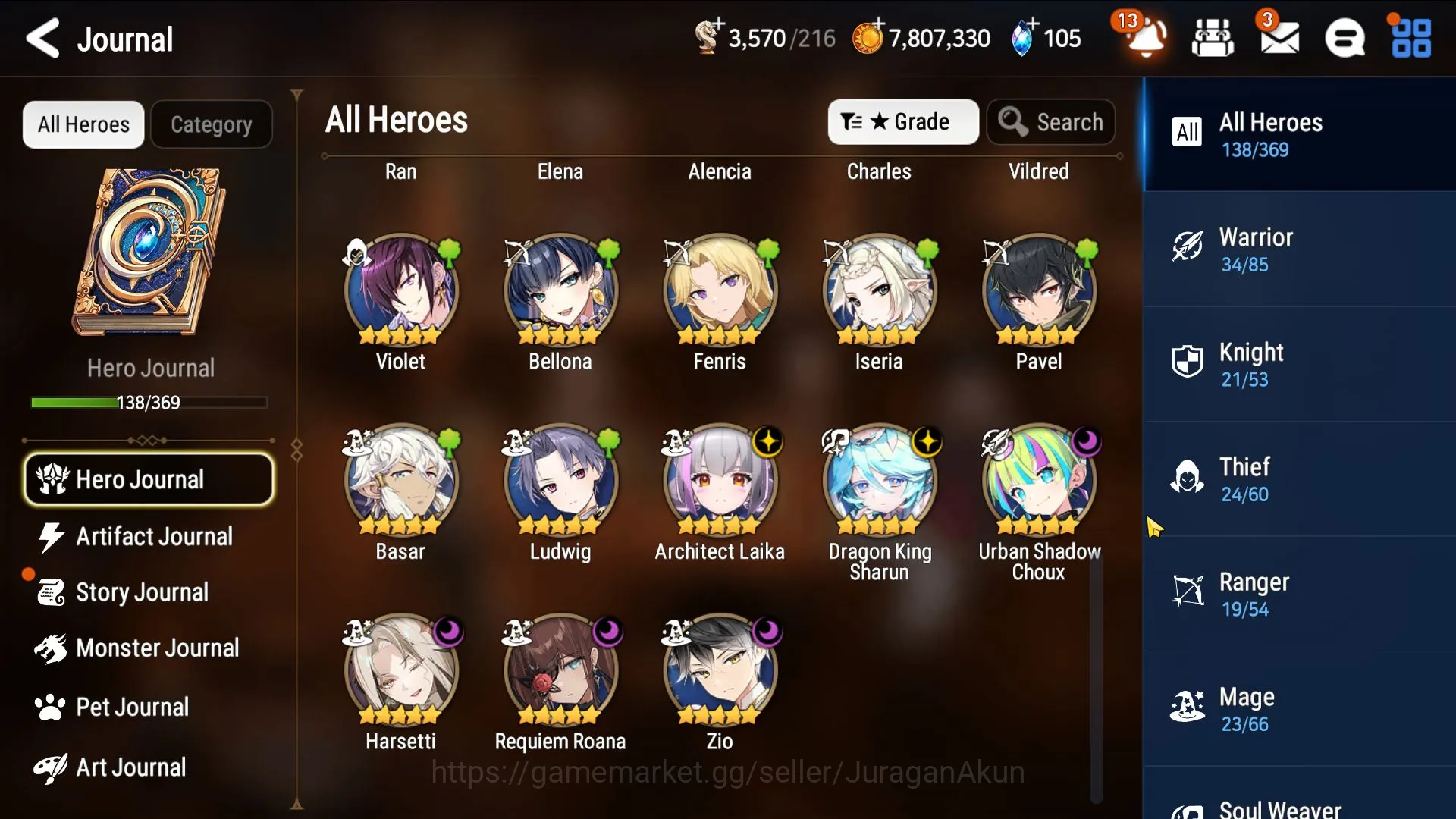 Epic Seven Accounts Mid-Tier Global Unverif|6 ML(Laika,Sharun,Choux,Harseti,Roana,Zio.)Collab(Stark)|3,5K Energy|POH&BLESS 4