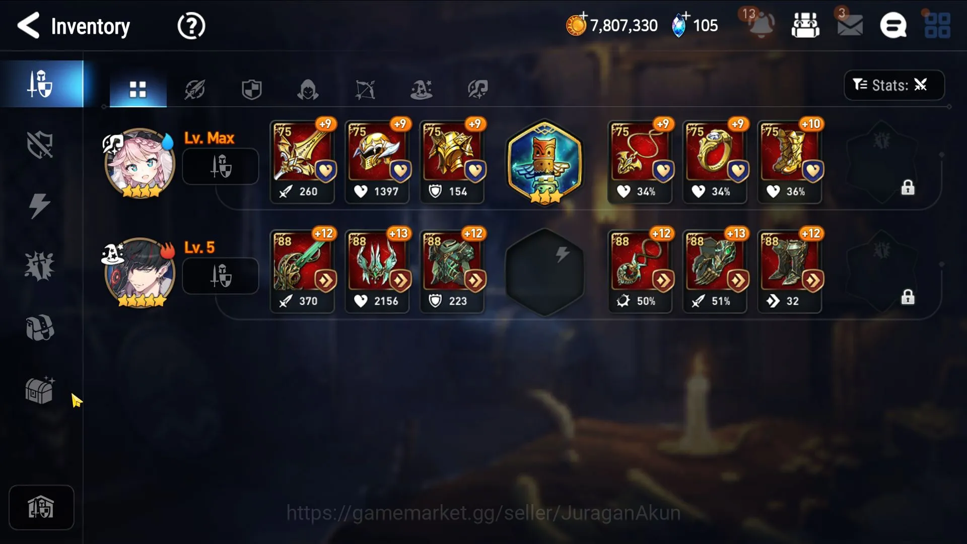 Epic Seven Accounts Mid-Tier Global Unverif|6 ML(Laika,Sharun,Choux,Harseti,Roana,Zio.)Collab(Stark)|3,5K Energy|POH&BLESS 5