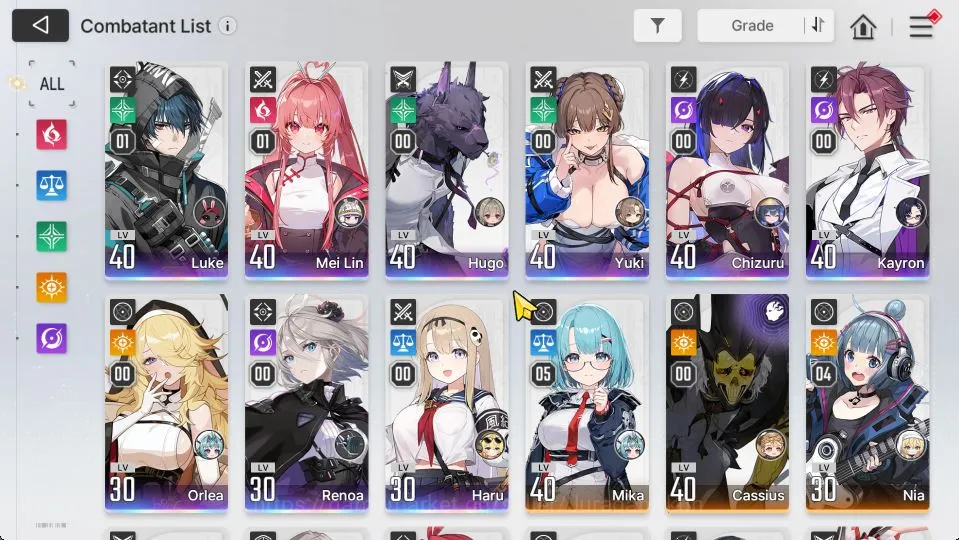 Chaos Zero Nightmare Accounts GLOBAL|LV 39|1,7K Cry|9 SSR (Chizuru+Sign,Yuki,Haru,LukeM1,Mei LinM1,Etc) + 11 SR + 18 SR 3