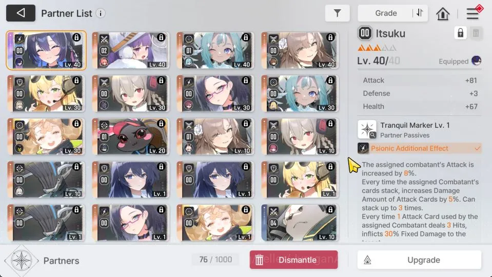 Chaos Zero Nightmare Accounts GLOBAL|LV 39|1,7K Cry|9 SSR (Chizuru+Sign,Yuki,Haru,LukeM1,Mei LinM1,Etc) + 11 SR + 18 SR 4