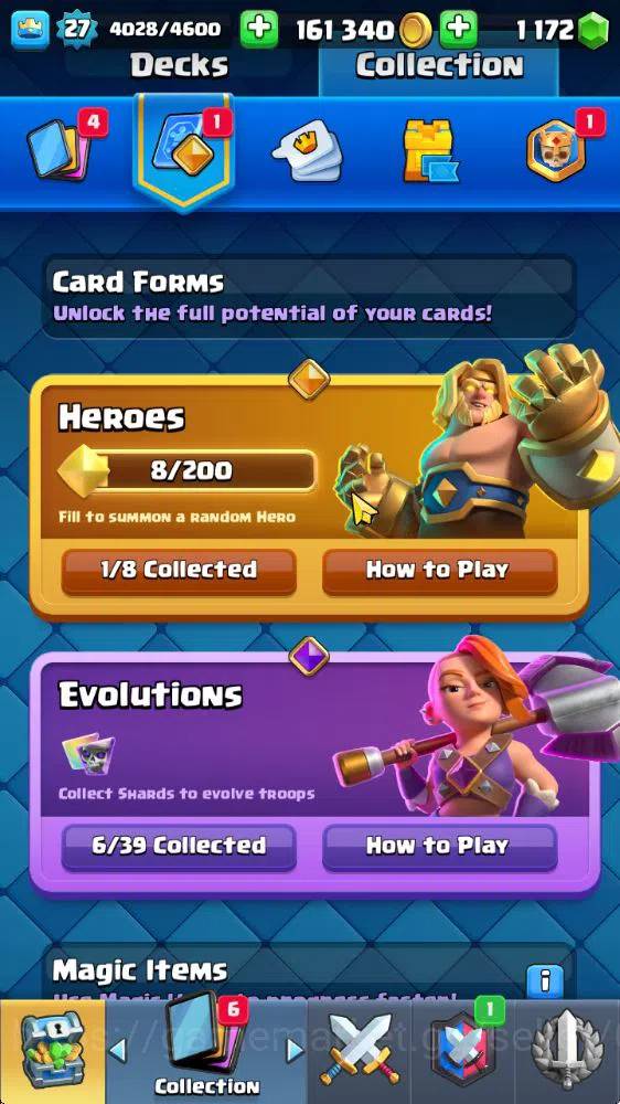 Clash Royale Accounts Midgame Lvl 27|Trophy 6085|KTL 10|Limit Skin|Card 104| 1 Hero 6 EVO 2 Champ 23 Legend 28 Epic,30 5