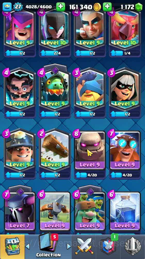Clash Royale Accounts Midgame Lvl 27|Trophy 6085|KTL 10|Limit Skin|Card 104| 1 Hero 6 EVO 2 Champ 23 Legend 28 Epic,30 9