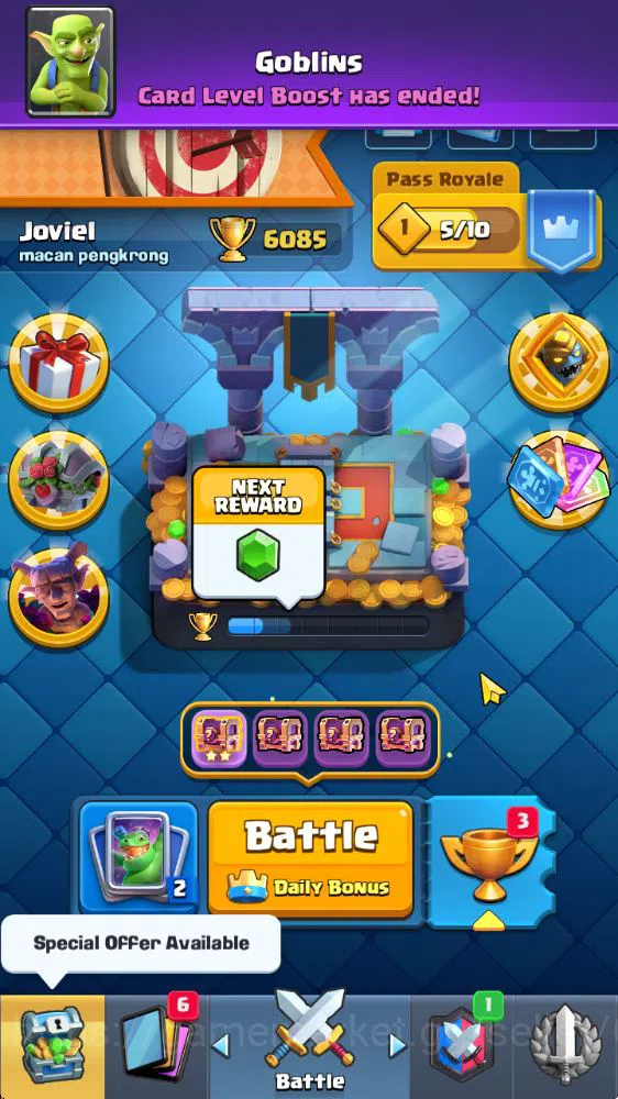 Clash Royale Midgame Lvl 27|Trophy 6085|KTL 10|Limit Skin|Card 104| 1 H image 1