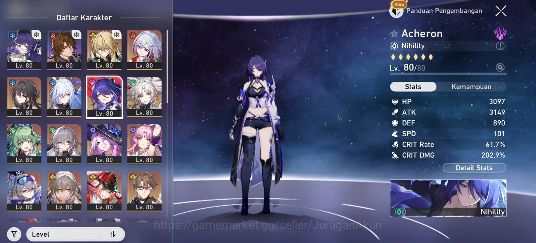 Honkai Star Rail Accounts Mid Game Asia [TL70] 11 Limited (Feixiao+Sign, Huohuo, Archeron, Jade, Ruan Mei, Topaz, Luocha and 5
