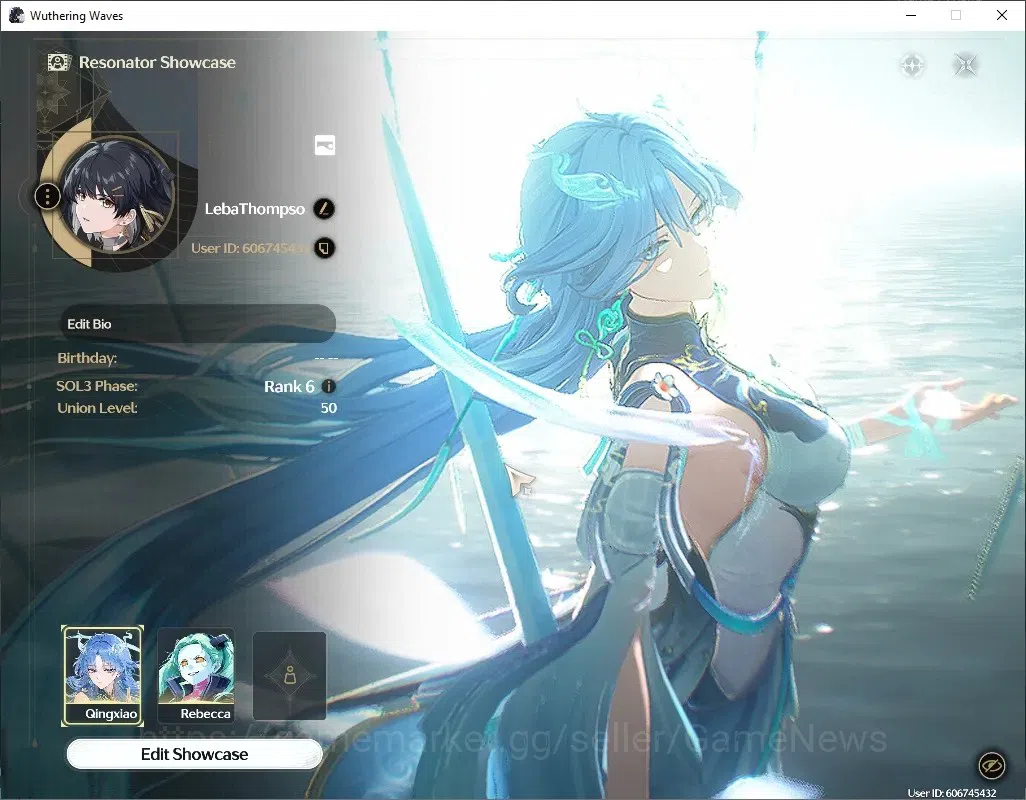 Wuthering Waves Accounts Starter EU|UL 50|2 Limited| (Qingxiao RC4)+Sign Rebecca +4 STD Char|DB lvl 30|Female MC|Log 1