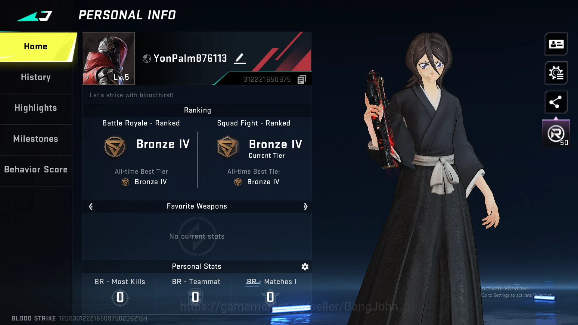 Blood Strike Others collab bleach RAN | collab bleach Ethan | change n image 1